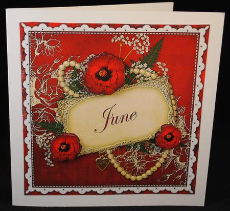 Red Giant Poppy June 8in Vintage Decoupage Topper by Yvonne Middleton