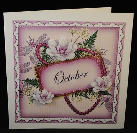 Lilac Magnolia October 8in Vintage Decoupage Topper by Yvonne Middleton