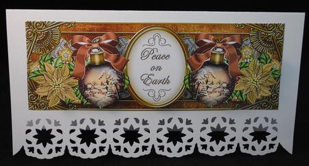 Snowy Village Bauble Peace on Earth Large Dl Topper by Yvonne Middleton