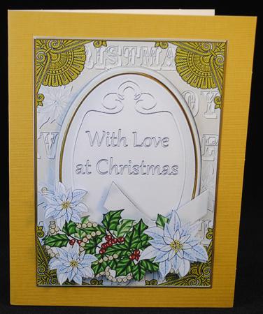 Ice Poinsettia with Love 7x5in Oval Step by Step by Yvonne Middleton