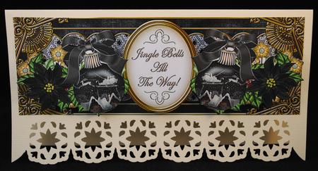 Black Night Jingle Bells Large Dl Decoupage Topper by Yvonne Middleton