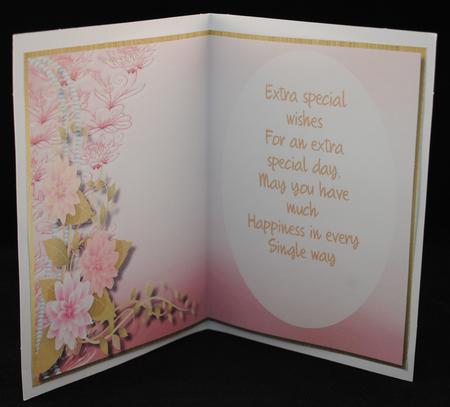 Incert Pink with Flowers and Verse  by Yvonne Middleton