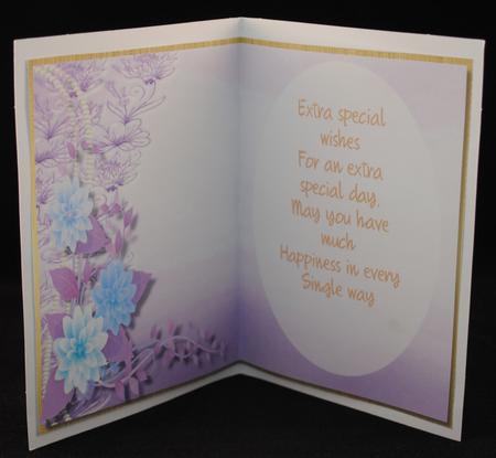 Lilac Incert with Flowers and Verse  by Yvonne Middleton