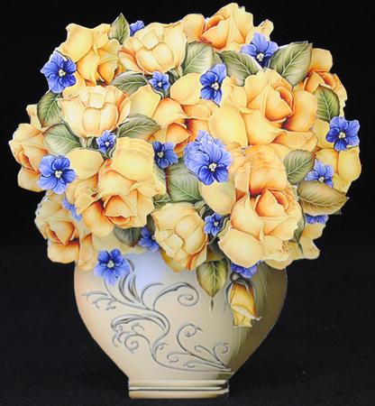 Vase of Yellow Roses Card Mini Kit by Yvonne Middleton