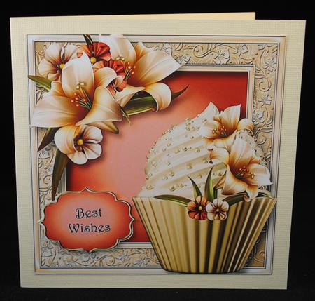Ivory Lilies Cupcake 8x8 Quick Topper by Yvonne Middleton