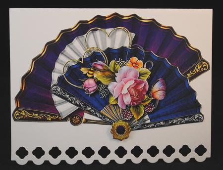 Fanciful Fan-shaped Card Topper 1 by Yvonne Middleton