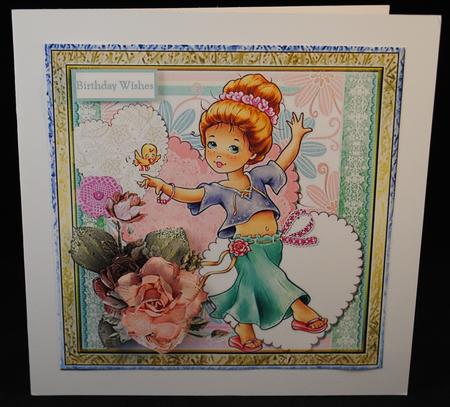 Spring and Rose Card with Decoupage by Yvonne Middleton