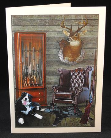 Hunting Room Card Topper with Decoupage by Yvonne Middleton