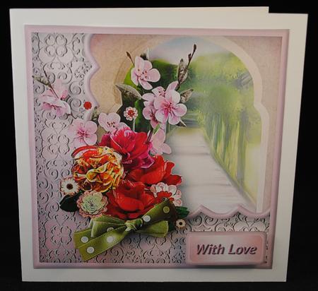 Silk Bouquet Card Front by Yvonne Middleton