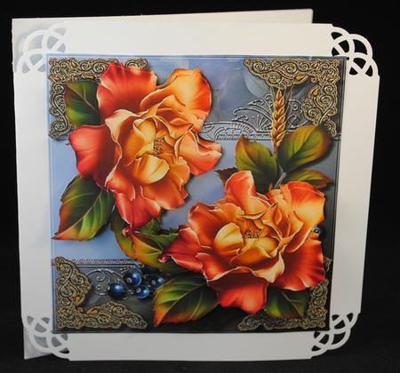 Male Card & Autumn Roses by Yvonne Middleton