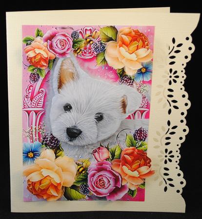 West Highland Terrier in Summer Flowers by Yvonne Middleton