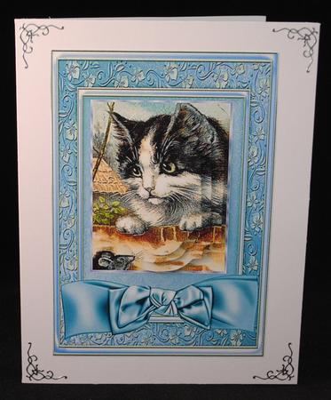 Cute Kitten with Mouse Bracket Pyramids by Yvonne Middleton