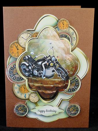 Motorbike Time Male Card by Yvonne Middleton
