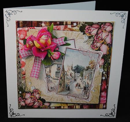 Roses and Views Card with Decoupage by Yvonne Middleton