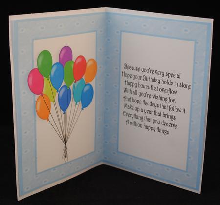 Birthday Balloon Blue Insert by Yvonne Middleton