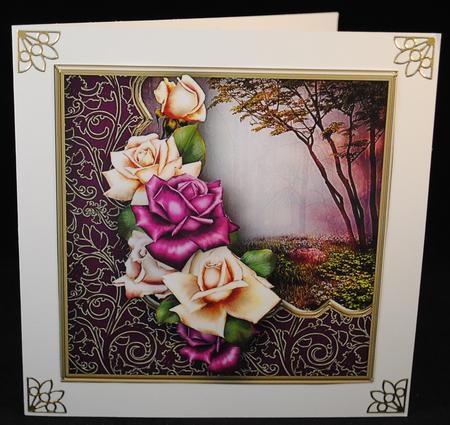 Woodland Roses Card Front by Yvonne Middleton