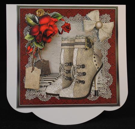 Steampunk Boots Red Roses & Lace by Yvonne Middleton