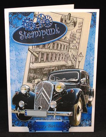 Vintage Black Car with Steampunk and Rose by Yvonne Middleton
