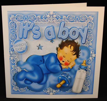 Cute Sleepy Baby Boy with His Bottle 8x8 by Yvonne Middleton
