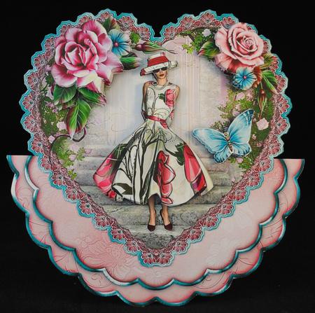 The Rose Glade Heart Shaped Wobble Card Mini-kit by Yvonne Middleton