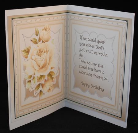 Incert with Verse and Cream Roses  by Yvonne Middleton