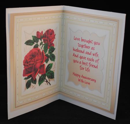 Incert with Verse and Red Roses  by Yvonne Middleton
