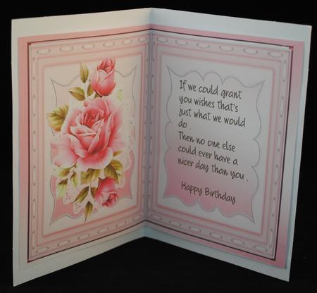Incert with Verse and Pink Roses  by Yvonne Middleton