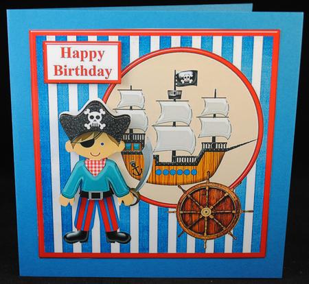 Pirate Boy & Ship Topper & Decoupage by Yvonne Middleton