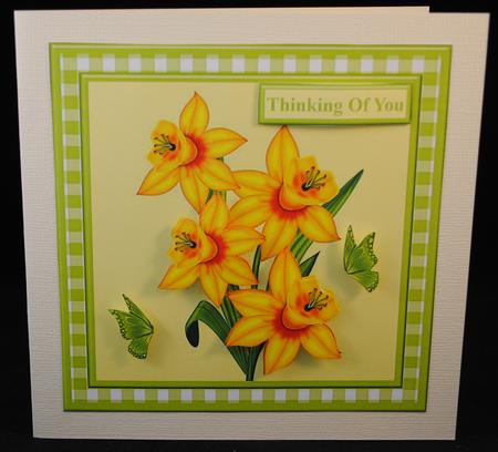 Daffodils Gingham Topper & Decoupage by Yvonne Middleton
