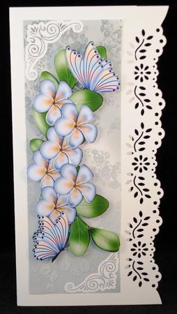 Cascading Lilac Flowers with Rainbow Butterflies Tall Dl by Yvonne Middleton