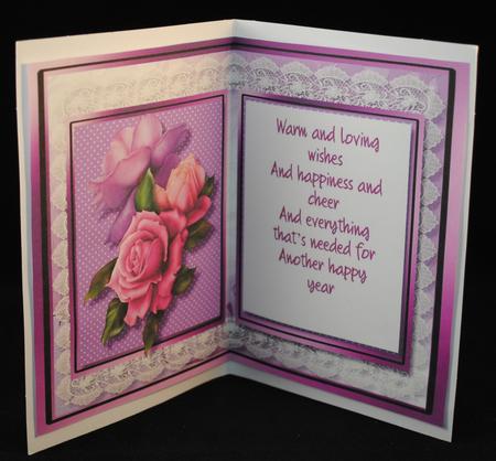 Incert with Verse and Beleep Roses  by Yvonne Middleton