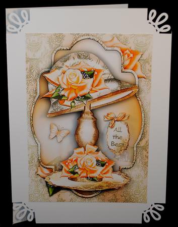 Fashion Vintage Hat with Peach Roses by Yvonne Middleton