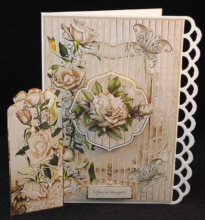Coffee Cream Rose Card and Bookmark by Yvonne Middleton