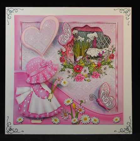 Daisies and Butterflies 7x7 Card Front by Yvonne Middleton