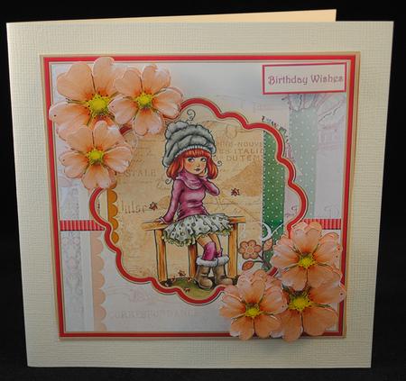 Autumn Attitude Card with Flower Decoupage by Yvonne Middleton