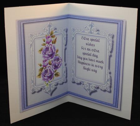 Incert with Verse and Lilac Roses  by Yvonne Middleton