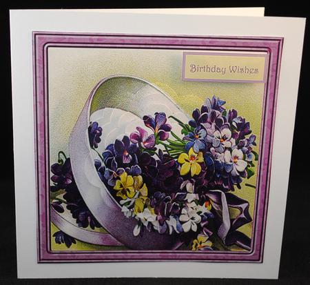 Blue and Yellow Violets Petal Stacker Card by Yvonne Middleton