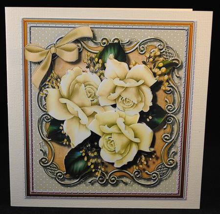 Beautiful Cream Roses and Baby's Breath  by Yvonne Middleton