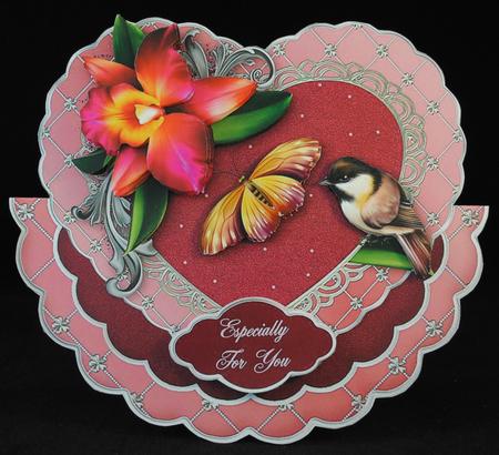 Orchid Dreams Heart Shaped Wobble Card Mini-kit by Yvonne Middleton