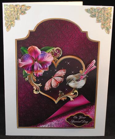 Ornate Orchid Shaped Card Front with Step by Step by Yvonne Middleton