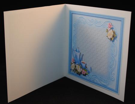Incert Blue with Teaset and Roses  by Yvonne Middleton