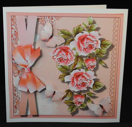 Beautiful Vintage Roses and Ribbon Bow  by Yvonne Middleton