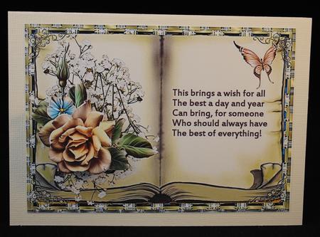 Peach Rose Vintage Book Style Card by Yvonne Middleton