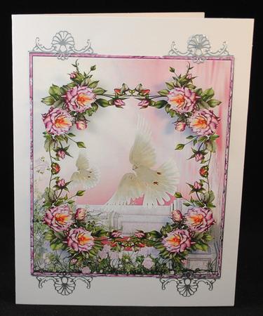Doves Rose Garden Topper with Decoupage by Yvonne Middleton