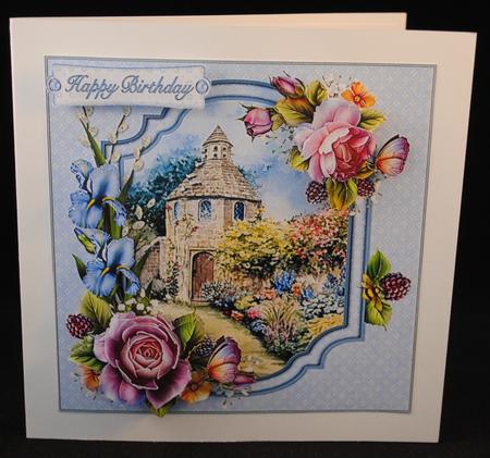 7x7 Dovecote Cottage with English Summer Roses by Yvonne Middleton