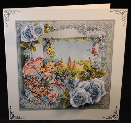 Flower Girl and Rose Decoupage and Sentiment Tags by Yvonne Middleton