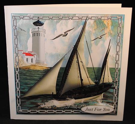 Sail Away Card Topper with Decoupage by Yvonne Middleton