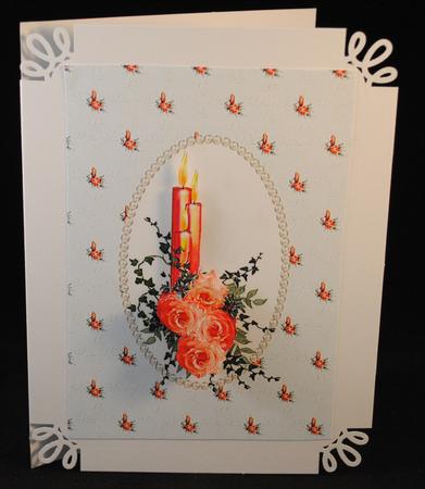 Red Celebration Candles, with Red Roses by Yvonne Middleton