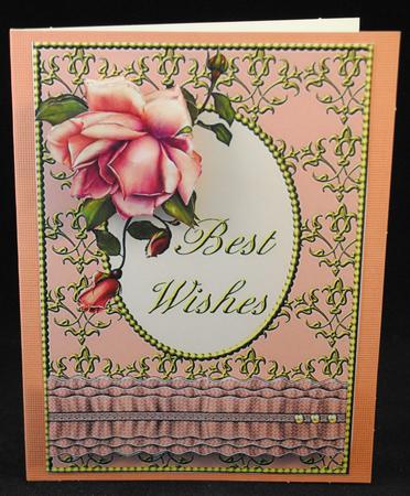 Blush Rose with Ruffle - Best Wishes by Yvonne Middleton