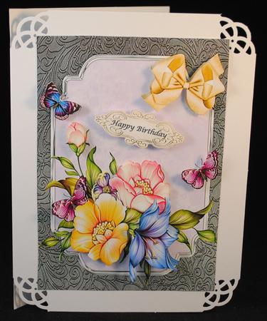 Beautiful Flowers with Peach Bow by Yvonne Middleton